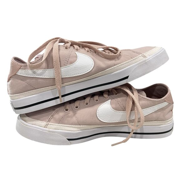 Nike Court Legacy Canvas Shoes Womens 9 Pink White Oxford Athletic Sneakers Low - Picture 6 of 10